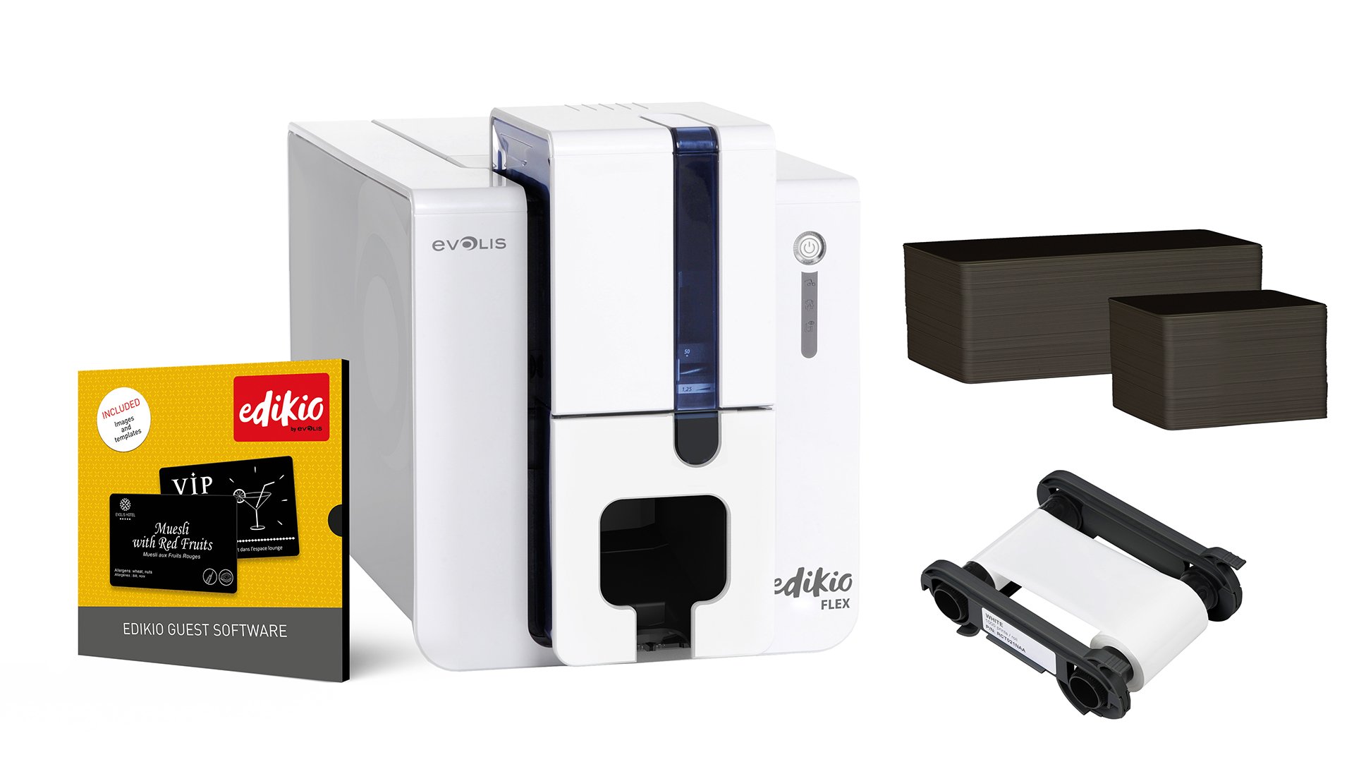 Bild på Edikio Guest Flex-paket med plastkortskrivare och förbrukningsvaror
