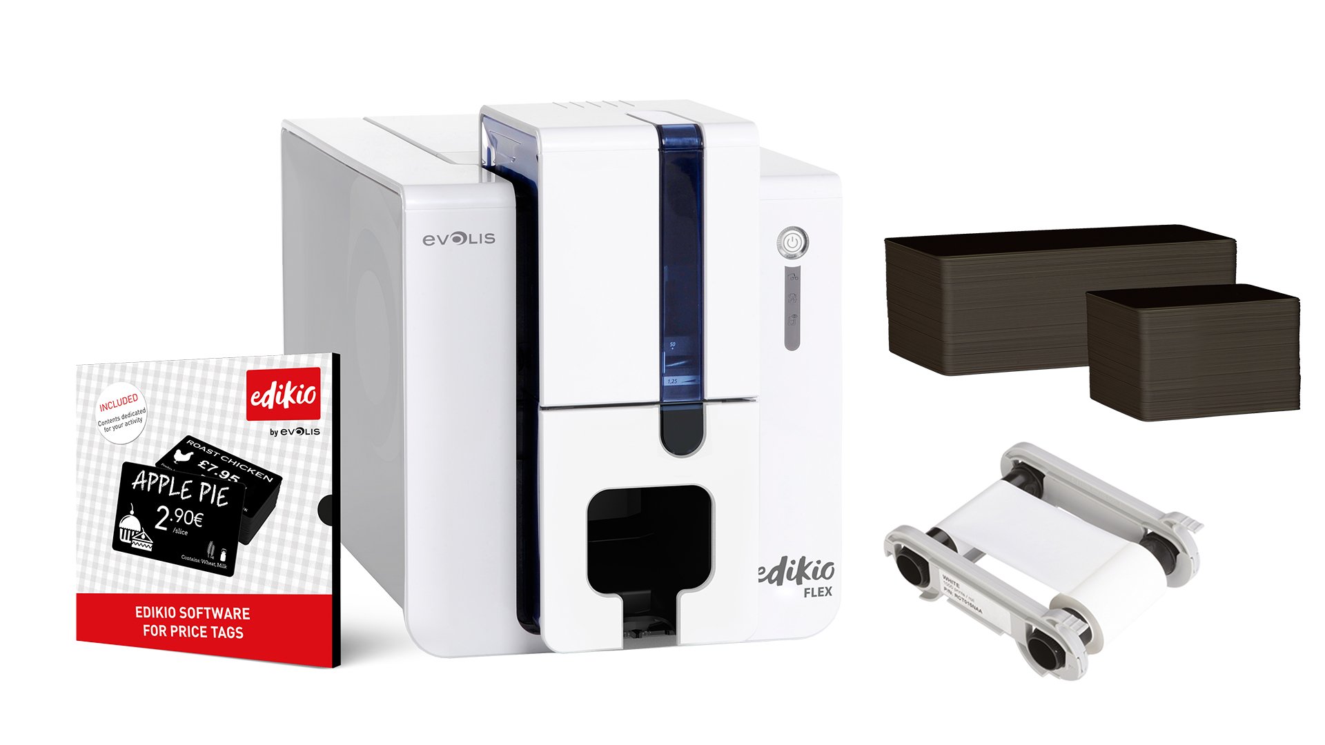 Bild på Edikio Price Tag Flex-paket med plastkortskrivare och förbrukningsvaror